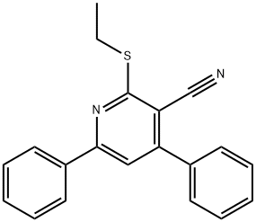 2-(ethylsulfanyl)-4,6-diphenylnicotinonitrile Struktur