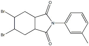 5,6-dibromo-2-(3-methylphenyl)hexahydro-1H-isoindole-1,3(2H)-dione Struktur