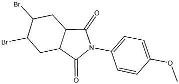 5,6-dibromo-2-(4-methoxyphenyl)hexahydro-1H-isoindole-1,3(2H)-dione Struktur