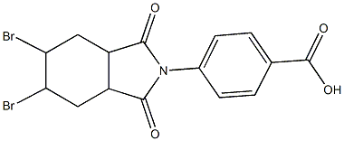 4-(5,6-dibromo-1,3-dioxooctahydro-2H-isoindol-2-yl)benzoic acid Struktur