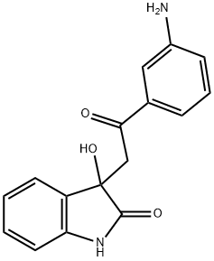 3-[2-(3-aminophenyl)-2-oxoethyl]-3-hydroxy-1,3-dihydro-2H-indol-2-one Struktur