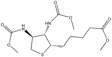 methyl 5-{3,4-bis[(methoxycarbonyl)amino]tetrahydro-2-thienyl}pentanoate Struktur