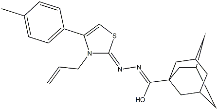 N-(3-allyl-4-(4-methylphenyl)-1,3-thiazol-2(3H)-ylidene)-1-adamantanecarbohydrazonic acid Struktur