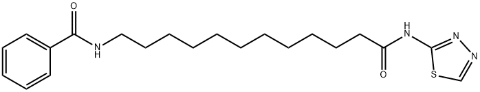 N-[12-oxo-12-(1,3,4-thiadiazol-2-ylamino)dodecyl]benzamide Struktur