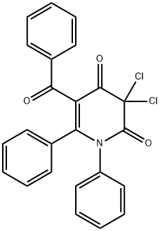 5-benzoyl-3,3-dichloro-1,6-diphenyl-2,4(1H,3H)-pyridinedione Struktur