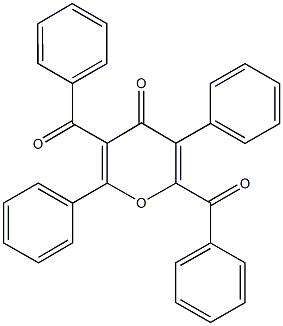 2,5-dibenzoyl-3,6-diphenyl-4H-pyran-4-one Struktur