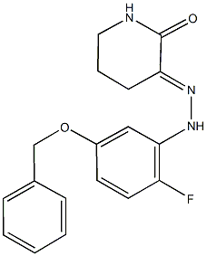 2,3-piperidinedione 3-{[5-(benzyloxy)-2-fluorophenyl]hydrazone} Struktur