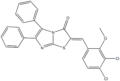 2-(3,4-dichloro-2-methoxybenzylidene)-5,6-diphenylimidazo[2,1-b][1,3]thiazol-3(2H)-one Struktur