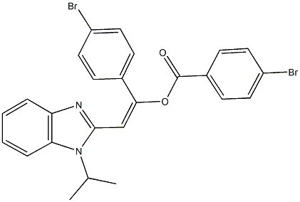 1-(4-bromophenyl)-2-(1-isopropyl-1H-benzimidazol-2-yl)vinyl 4-bromobenzoate Struktur