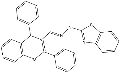 2,4-diphenyl-4H-chromene-3-carbaldehyde 1,3-benzothiazol-2-ylhydrazone Struktur