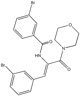 3-bromo-N-[2-(3-bromophenyl)-1-(4-morpholinylcarbonyl)vinyl]benzamide Struktur