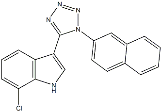 7-chloro-3-[1-(2-naphthyl)-1H-tetraazol-5-yl]-1H-indole Struktur