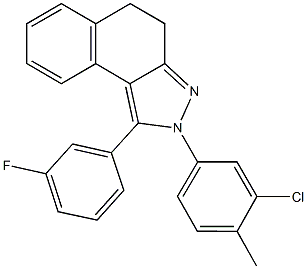 2-(3-chloro-4-methylphenyl)-1-(3-fluorophenyl)-4,5-dihydro-2H-benzo[e]indazole Struktur