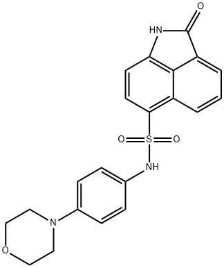 N-[4-(4-morpholinyl)phenyl]-2-oxo-1,2-dihydrobenzo[cd]indole-6-sulfonamide Struktur