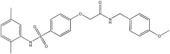 2-{4-[(2,5-dimethylanilino)sulfonyl]phenoxy}-N-(4-methoxybenzyl)acetamide Struktur