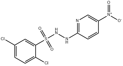 2,5-dichloro-N'-{5-nitro-2-pyridinyl}benzenesulfonohydrazide Struktur