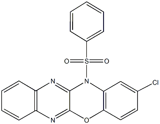 2-chloro-12-(phenylsulfonyl)-12H-quinoxalino[2,3-b][1,4]benzoxazine Struktur