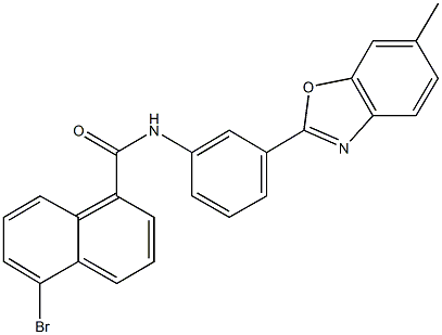 5-bromo-N-[3-(6-methyl-1,3-benzoxazol-2-yl)phenyl]-1-naphthamide Struktur