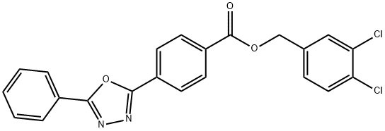 3,4-dichlorobenzyl 4-(5-phenyl-1,3,4-oxadiazol-2-yl)benzoate Struktur