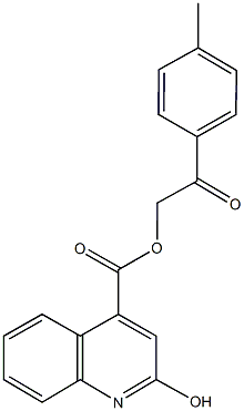 2-(4-methylphenyl)-2-oxoethyl 2-hydroxy-4-quinolinecarboxylate Struktur