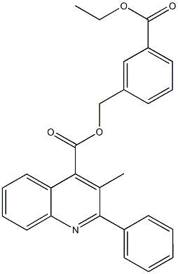 3-(ethoxycarbonyl)benzyl 3-methyl-2-phenyl-4-quinolinecarboxylate Struktur