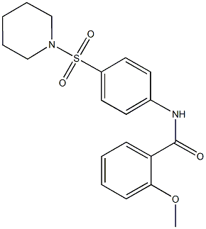 2-methoxy-N-[4-(1-piperidinylsulfonyl)phenyl]benzamide Struktur