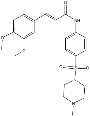 3-(3,4-dimethoxyphenyl)-N-{4-[(4-methyl-1-piperazinyl)sulfonyl]phenyl}acrylamide Struktur