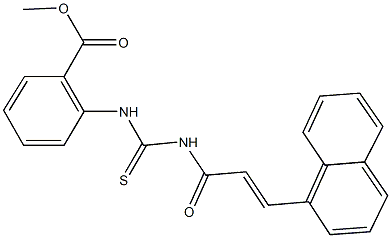 methyl 2-[({[3-(1-naphthyl)acryloyl]amino}carbothioyl)amino]benzoate Struktur