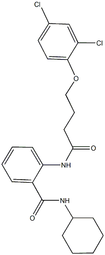 N-cyclohexyl-2-{[4-(2,4-dichlorophenoxy)butanoyl]amino}benzamide Struktur