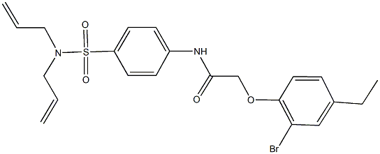 2-(2-bromo-4-ethylphenoxy)-N-{4-[(diallylamino)sulfonyl]phenyl}acetamide Struktur