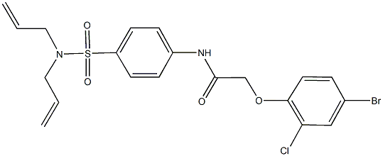 2-(4-bromo-2-chlorophenoxy)-N-{4-[(diallylamino)sulfonyl]phenyl}acetamide Struktur