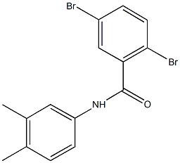 2,5-dibromo-N-(3,4-dimethylphenyl)benzamide Struktur