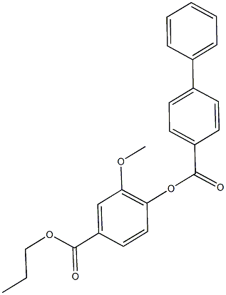 2-methoxy-4-(propoxycarbonyl)phenyl [1,1'-biphenyl]-4-carboxylate Struktur