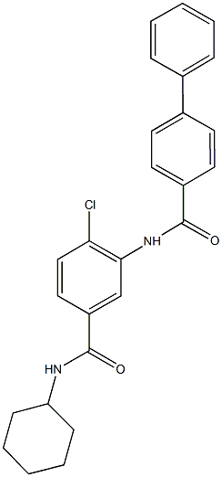 N-{2-chloro-5-[(cyclohexylamino)carbonyl]phenyl}[1,1'-biphenyl]-4-carboxamide Struktur