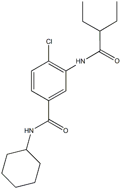 4-chloro-N-cyclohexyl-3-[(2-ethylbutanoyl)amino]benzamide Struktur