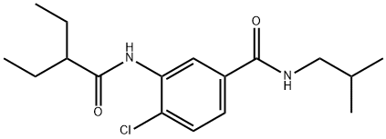 4-chloro-3-[(2-ethylbutanoyl)amino]-N-isobutylbenzamide Struktur