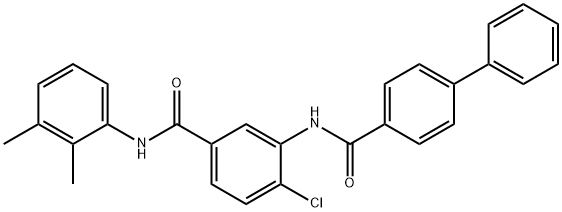 N-{2-chloro-5-[(2,3-dimethylanilino)carbonyl]phenyl}[1,1'-biphenyl]-4-carboxamide Struktur