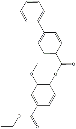 4-(ethoxycarbonyl)-2-methoxyphenyl [1,1'-biphenyl]-4-carboxylate Struktur