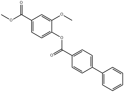 2-methoxy-4-(methoxycarbonyl)phenyl [1,1'-biphenyl]-4-carboxylate Struktur