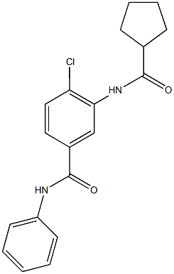 4-chloro-3-[(cyclopentylcarbonyl)amino]-N-phenylbenzamide Struktur