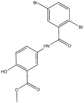 methyl 5-[(2,5-dibromobenzoyl)amino]-2-hydroxybenzoate Struktur