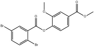 2-methoxy-4-(methoxycarbonyl)phenyl 2,5-dibromobenzoate Struktur