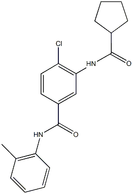 4-chloro-3-[(cyclopentylcarbonyl)amino]-N-(2-methylphenyl)benzamide Struktur