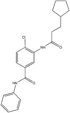 4-chloro-3-[(3-cyclopentylpropanoyl)amino]-N-phenylbenzamide Struktur