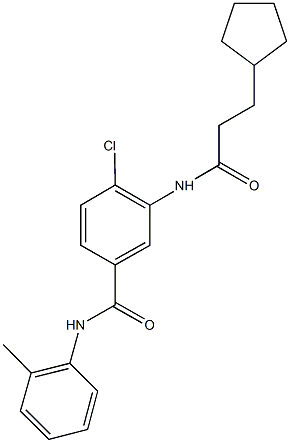 4-chloro-3-[(3-cyclopentylpropanoyl)amino]-N-(2-methylphenyl)benzamide Struktur