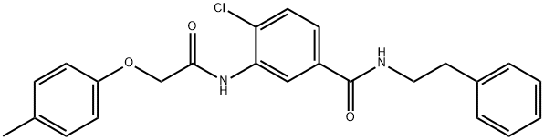 4-chloro-3-{[(4-methylphenoxy)acetyl]amino}-N-(2-phenylethyl)benzamide Struktur