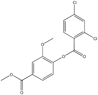 2-methoxy-4-(methoxycarbonyl)phenyl 2,4-dichlorobenzoate Struktur