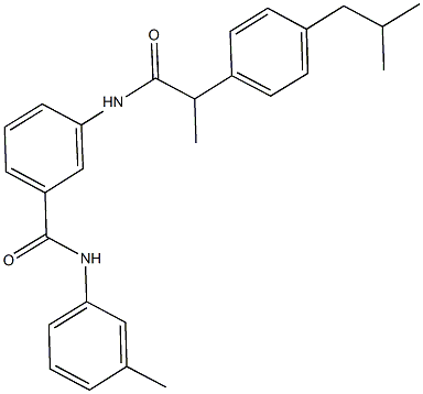 3-{[2-(4-isobutylphenyl)propanoyl]amino}-N-(3-methylphenyl)benzamide Struktur