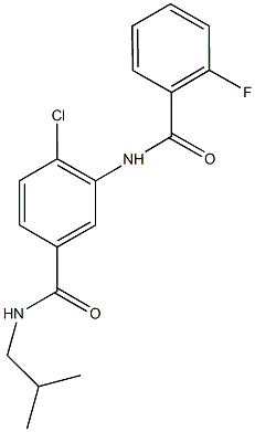 4-chloro-3-[(2-fluorobenzoyl)amino]-N-isobutylbenzamide Struktur