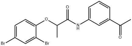 N-(3-acetylphenyl)-2-(2,4-dibromophenoxy)propanamide Struktur